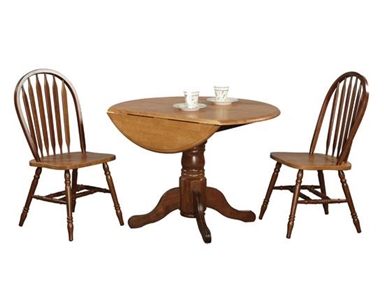 Winners Only Dining Room 42 Inch Farmhouse Round Table With 2-8 Inch Drop Leaves 54242F. This two-seater table should look perfect on that tiny space that you’ve allocated for your breakfast nook.