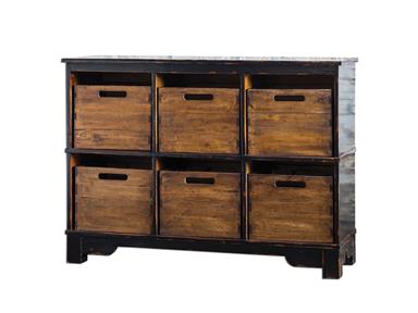 Living Room Uttermost Ardusin Hobby Cupboard 25589 is made from select hardwoods. It is hand-finished in worn black. The mahogany dovetail bins are solid wood and are great for your any storage needs.