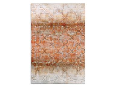 Accessories Uttermost Geometric Impressions Modern Art 35309 is a hand painted canvas with geometric pattern rendering a three-dimensional effect.