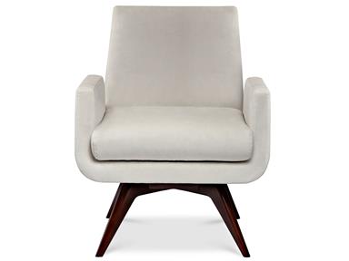 American Leather Living Room Chair MSL-CHS-ST is perfect for any Mid-Century interior because of its clean lines and natural hue. John Mascheroni designed this beautiful piece giving emphasis to mid-century modern streamlined edges fused with a wooden cross base.