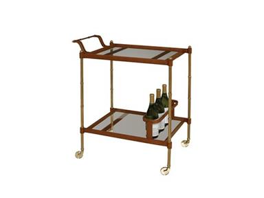 The Maitland-Smith Accessories Bamboo Cast Brass Bar Cart 3020-042 can carry your vintage glassware and cocktail shakers.