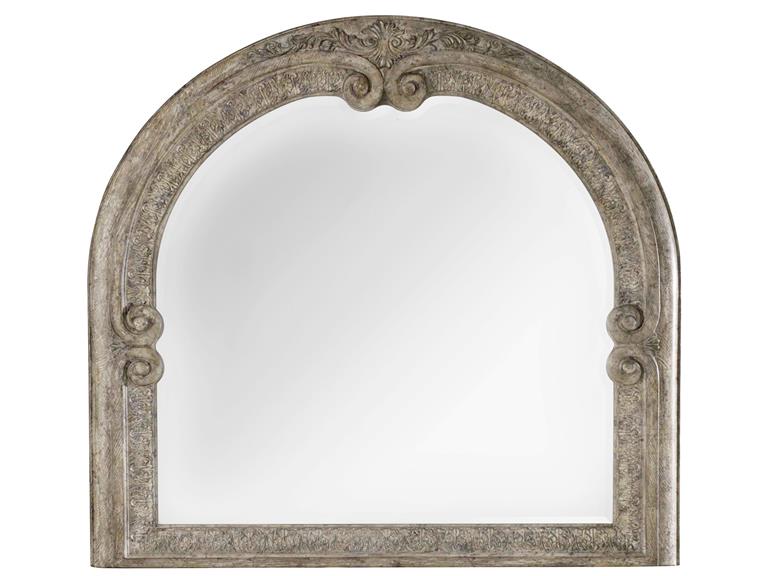 Hooker Furniture Bedroom True Vintage Arched Mirror comes in a light wood finish and an elegantly aged driftwood finish.