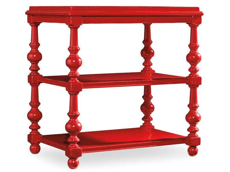 The Hooker Furniture Living Room Sanctuary Chairside Table will catch your guests' attention if you let it stand against white or any neutral background.