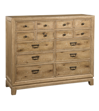 Coming from the Ancestry Collection of FFDM, this light-colored drawer is sure to be a big hit inside any shabby chic setting.