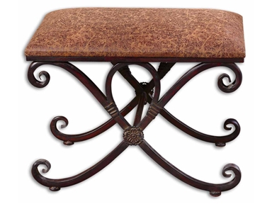 This Uttermost Living Room Manoj, Small Bench 26122 will look great in country interiors.