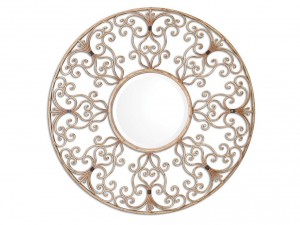 ART NOVEAU. Accessories Uttermost Santena Round Metal Mirror 08133