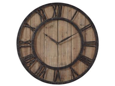 Accessories Uttermost Powell Wooden Wall Clock 06344