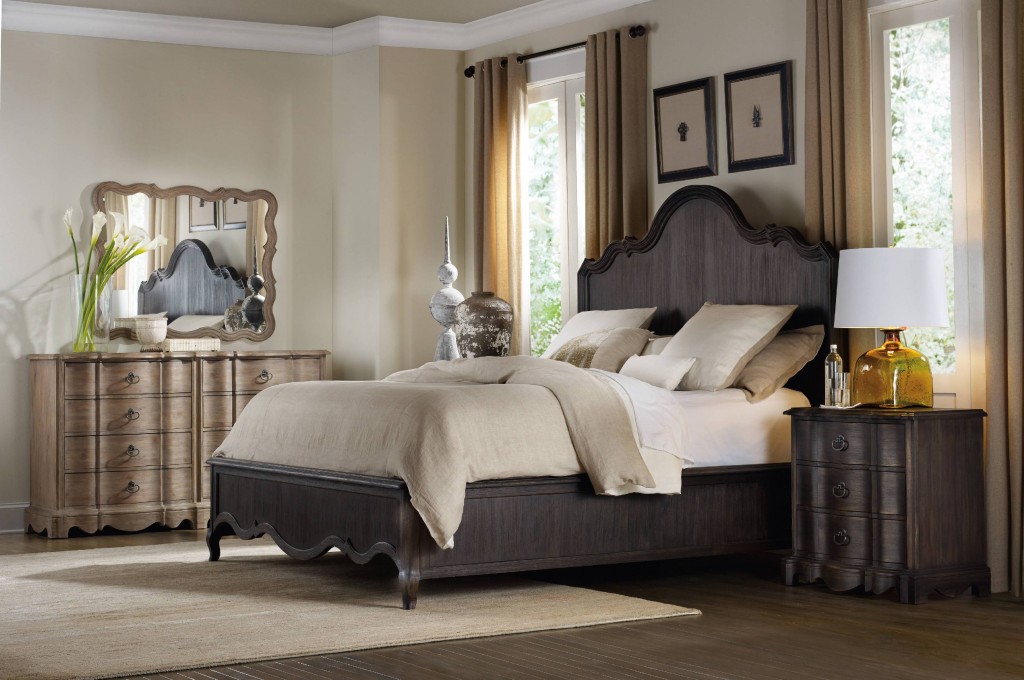 Hooker Furniture Bedroom Corsica Dark Queen Panel Bed 5280-90250. 