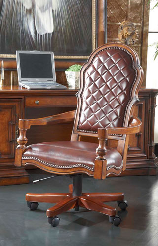 A man's home office will turn out elegantly with this furniture set from FFDM's Viniterra Collection