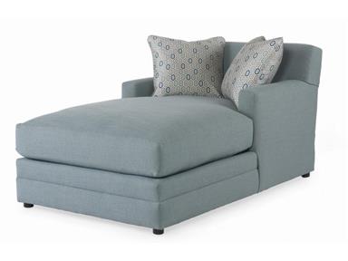 Chaises offer two open sides; this is a piece that you can use in two areas (Century Furniture Living Room Cornerstone Chaise LTD7600-5).