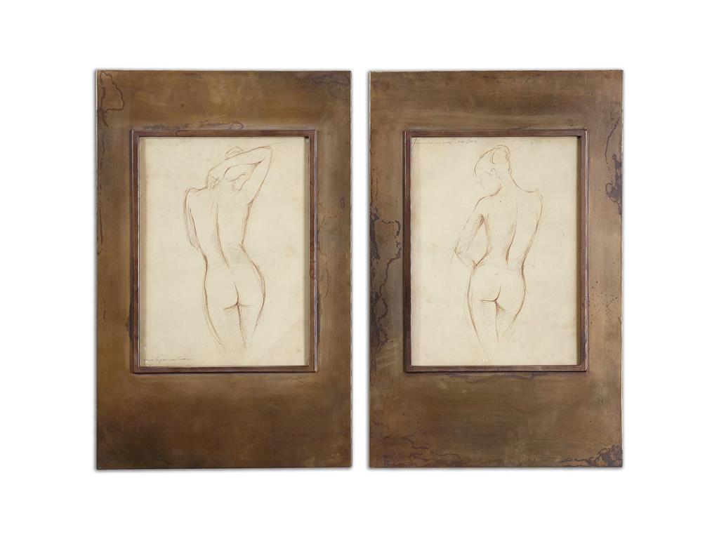 Accessories Uttermost Bronze Figures Art Set2 35236 displays the beauty of the human form.