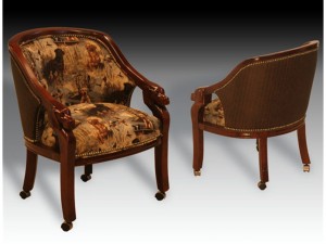 One can almost feel the dogs leap from this I.M. David Bar and Game Room Dog Barstool 6694D
