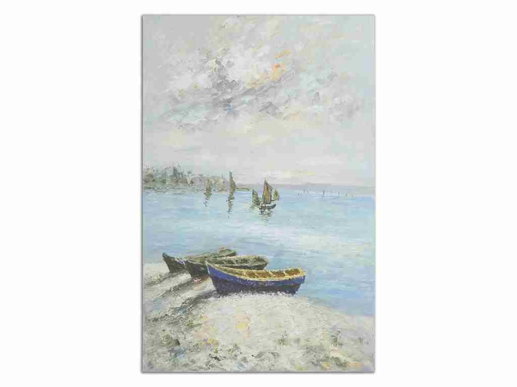 Accessories Uttermost Waters Edge Hand Painted Art 34290: Water will always be an important element in Feng Shui. This painting depicts the beauty and calmness of this element.