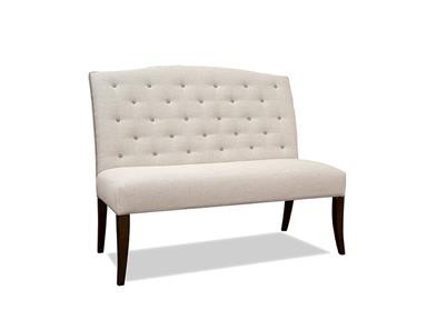 Be sure to cover upholstered, especially white furniture, when dusting off surfaces. Featured here is the Huntington House Dining Room Banquette 2403-41.
