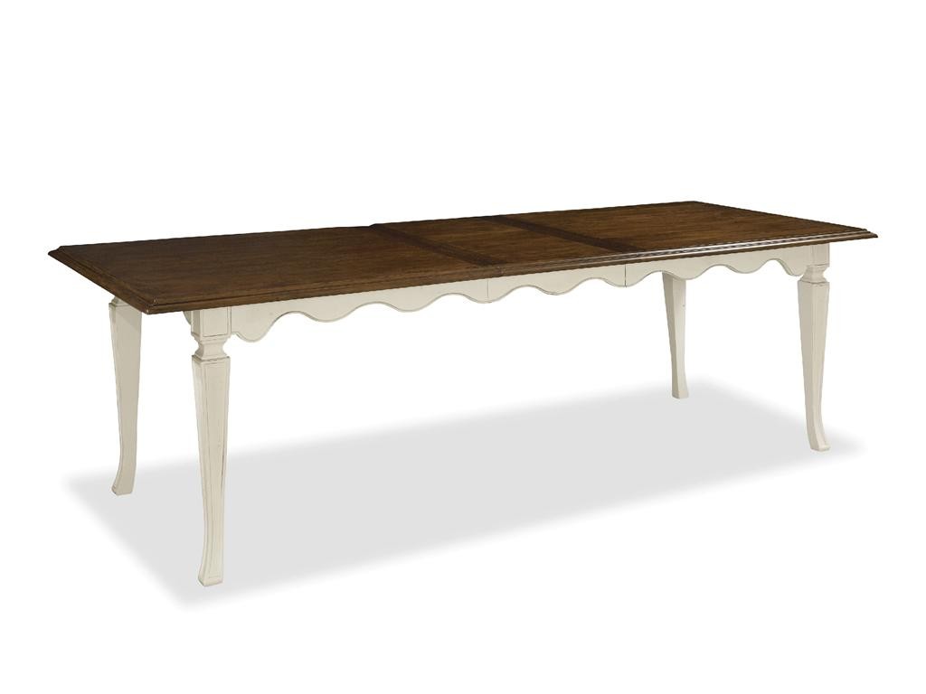 The marriage of white and anything wooden is a lovely fusion that will make the white kitchen more exciting.Featured kitchen piece is the Universal Furniture Dining Room Kitchen Table 323653