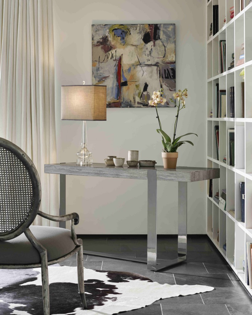 FFDM's Brentwood Collection features these lovely wooden ensemble. 'Notice how the book shelf also served as a divider for the room?