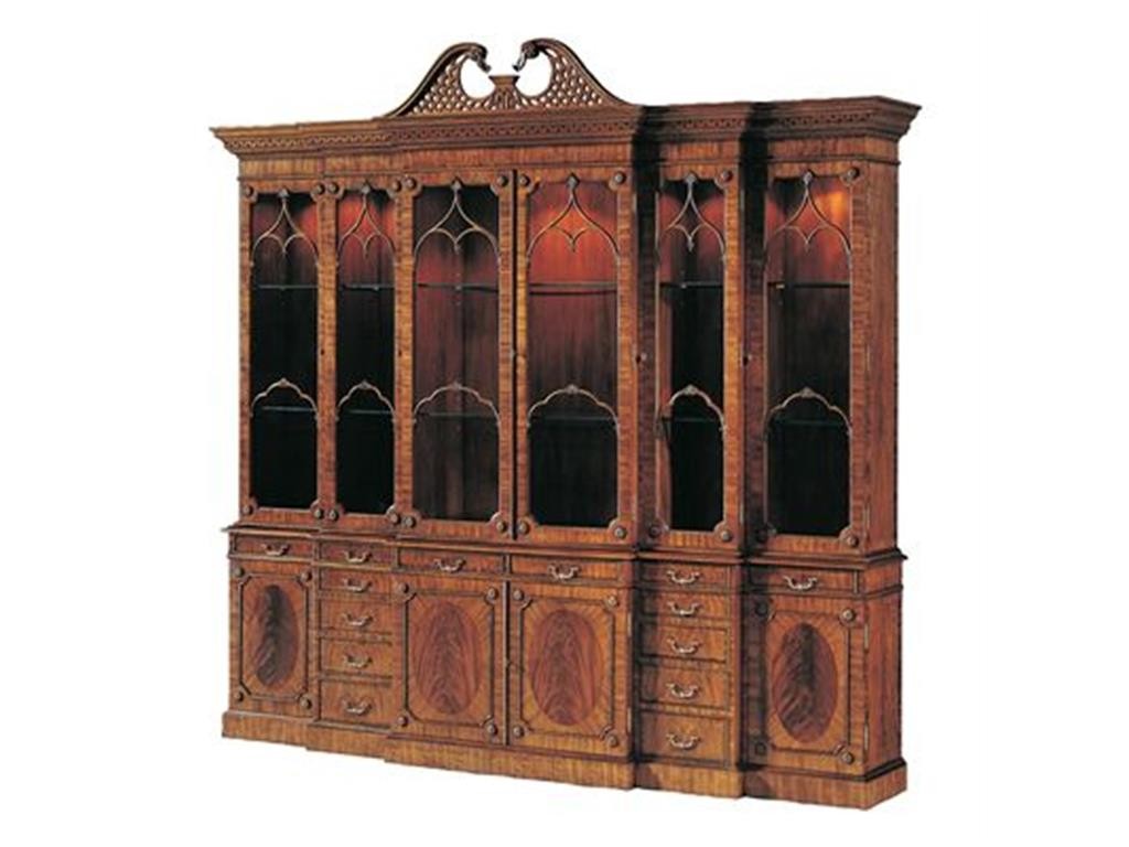 Maitland-Smith Dining Room Georgian Lighted Triple Breakfront China Cabinet 5740-006