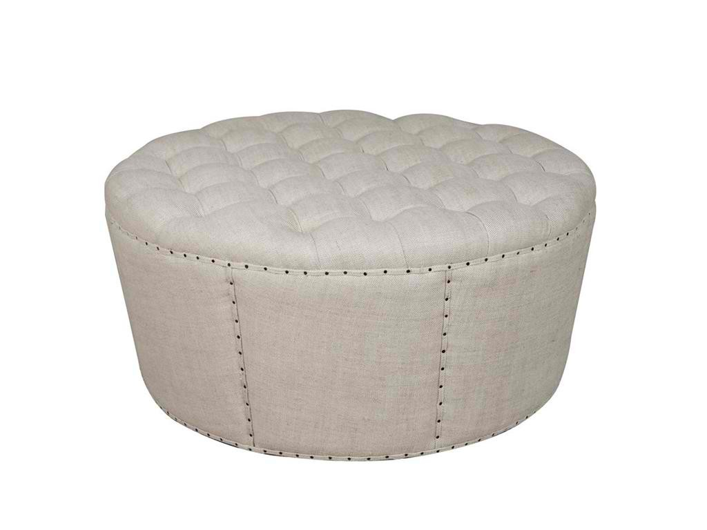 BLOG 6. Orient Express Furniture Living Room Humphrey Ottoman - Bisque French Linen 6460