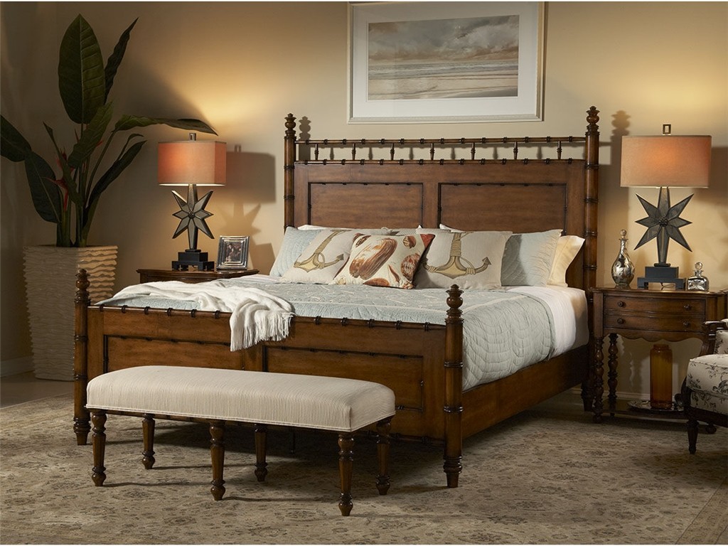 Fine Furniture Design Bedroom Panel Headboard, Queen 5.0 1050-451: This room may be enclosed from any picturesque views but the bed, nightstands and bench at the foot of the bed all beg for attention.