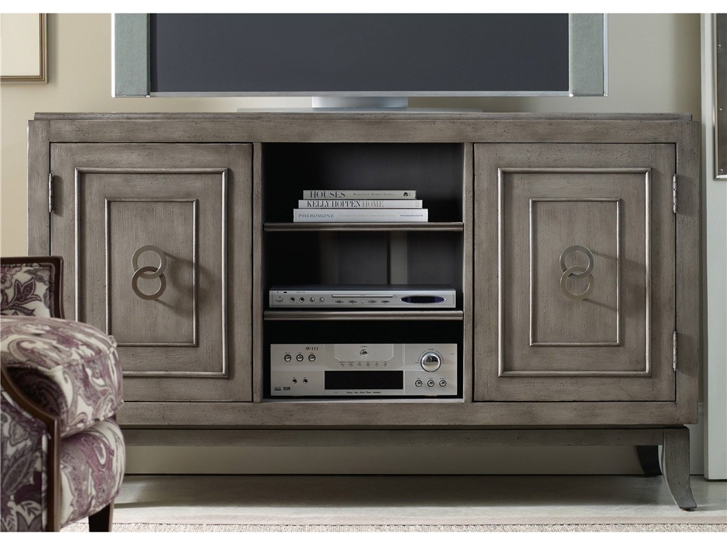 Hooker Furniture Home Entertainment 60-inch Entertainment Console is a lot simpler to install than wall units.