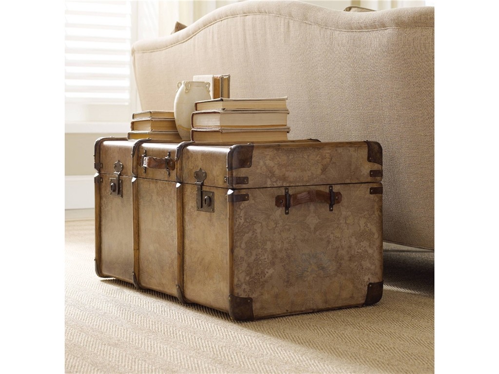 Look for furniture that can maximize the use of space in your home. This Hooker Furniture Living Room Lift Top Floral Cocktail Trunk doubles as decorative furniture at the foot of your bed while storing some of your stuff.