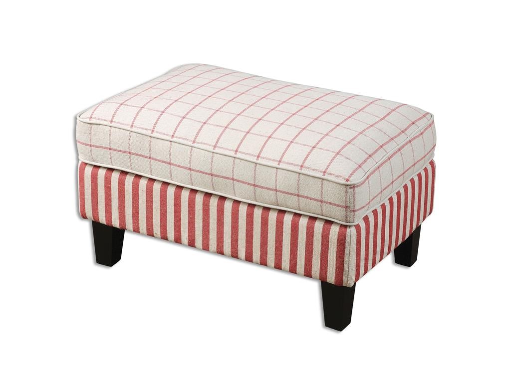 The Living Room Uttermost Parris Pillow Soft Ottoman 23203 combined checks and stripes in an straightforward way.