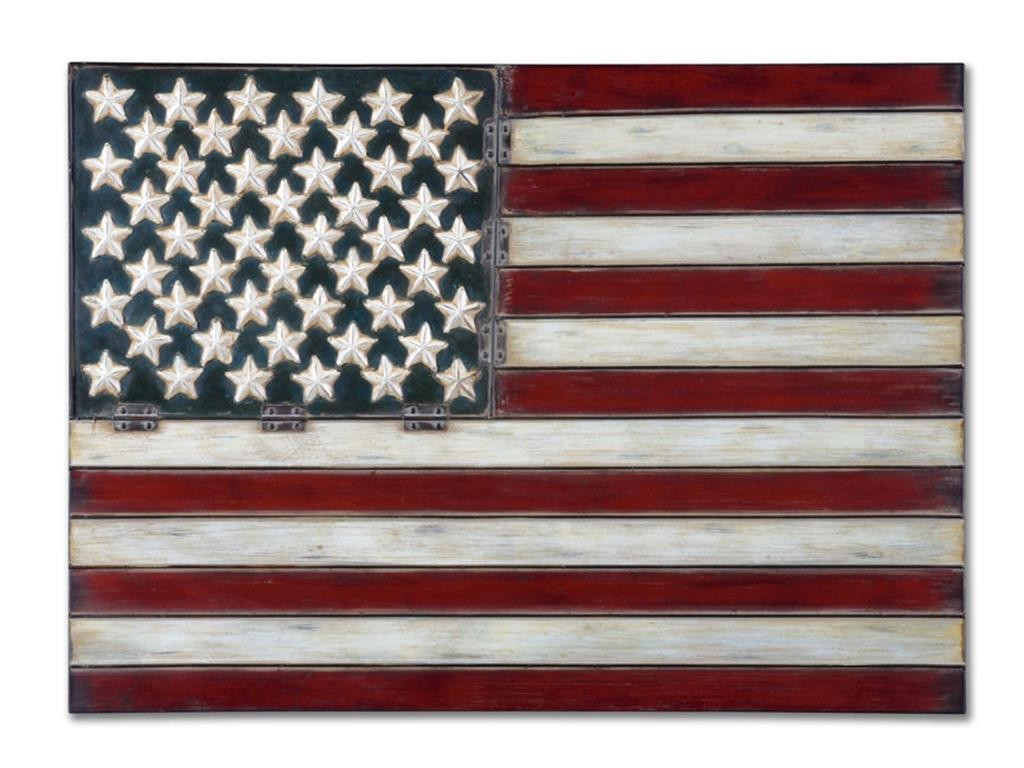 The flag needn't be made of fabric all the time. This Uttermost Accessories American Flag Metal Wall Art 13480 is an awesome piece to behold.
