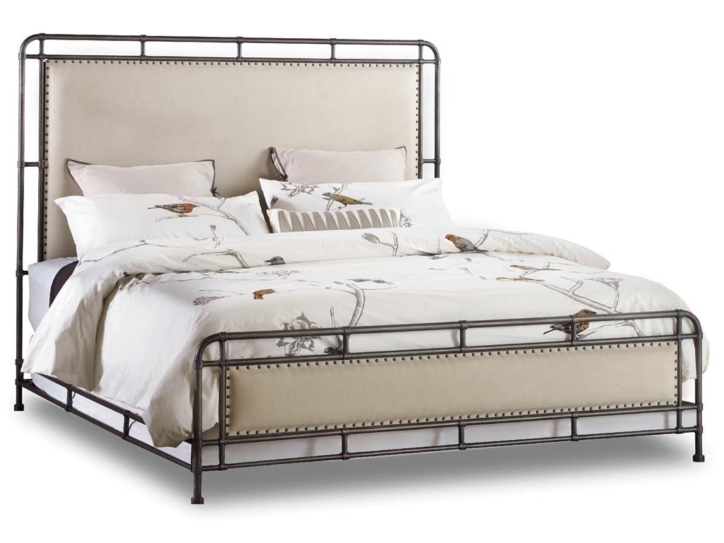 Hooker Furniture Bedroom Studio 7H Slumbr Queen Metal Upholstered Bed’s simple lines and unfrilled looks make it the best bedroom piece for your commercial space turned residential unit.
