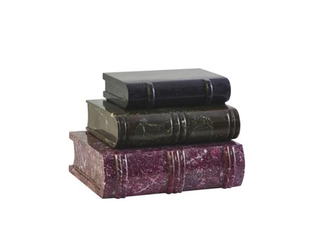 Maitland-Smith Accessories Set of Three Decorative Stone Inlaid Books 1000-603 is the best decorative element for any home library.