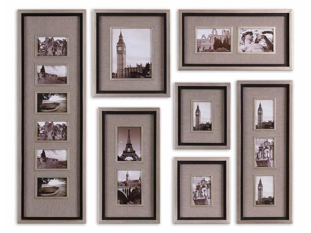 Accessories Uttermost Daria Antique Mirror Photo Frames S3 18567 show an unbalanced beauty that will perk up your wall.