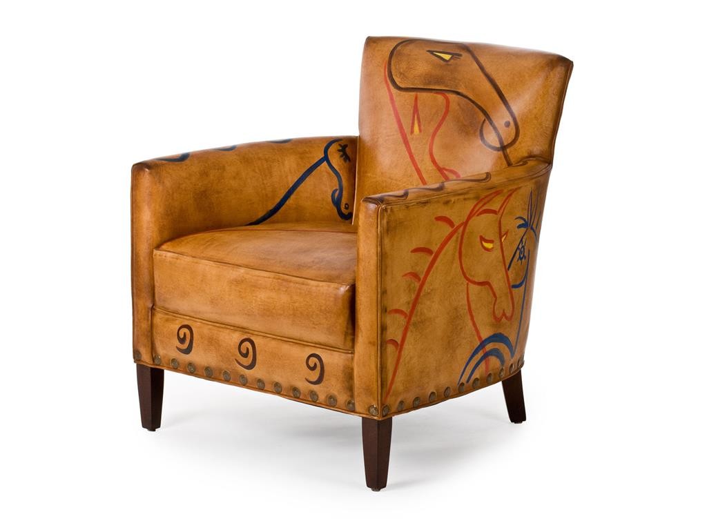 The Hancock and Moore Living Room Norvell Ancient Thunder Horse Painting Chair 4797-AT has an unpretentious farm appeal to it which is perfect for your American Gothic home.