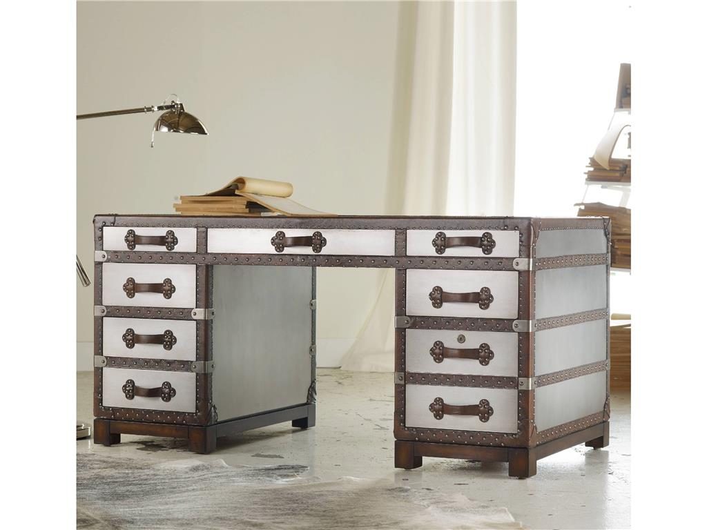 Any colorful wallpaper with limited patterns can effectively frame the Hooker Furniture Home Office Melange 60-in Bondurant Desk 638-10002.