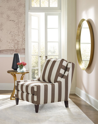 The geometric beauty of this Cynthia Rowley 1118CR Delancey Club Chair is great for this modern setup.