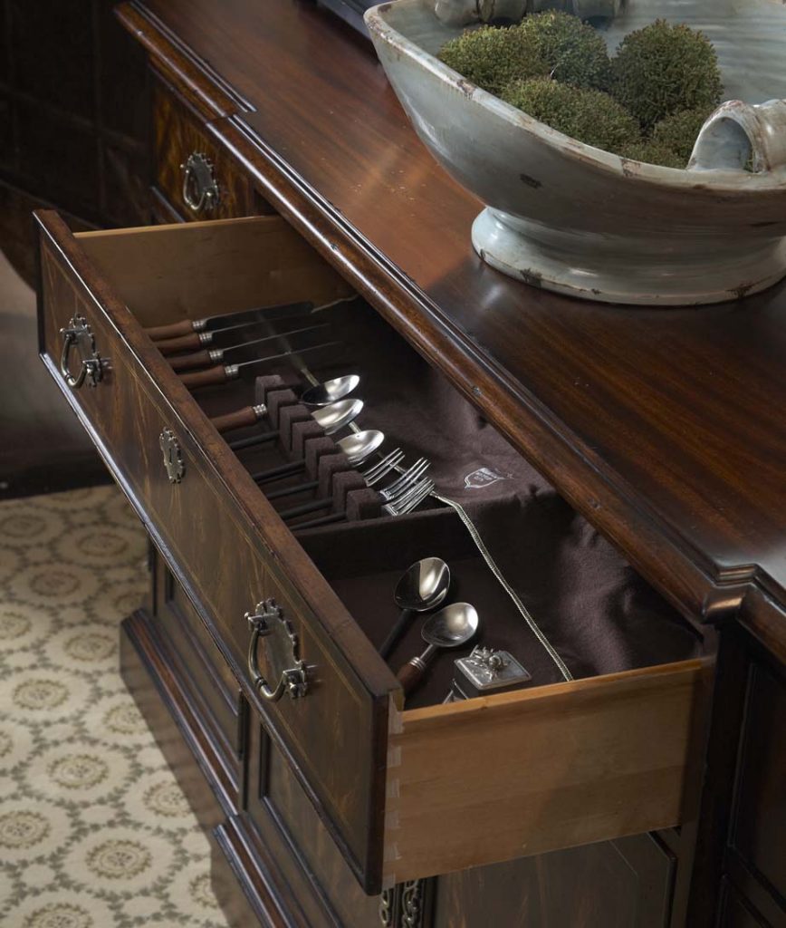 FFDM's Hyde Park Collection: This wood ensemble is the perfect house for your fine dining silverware.