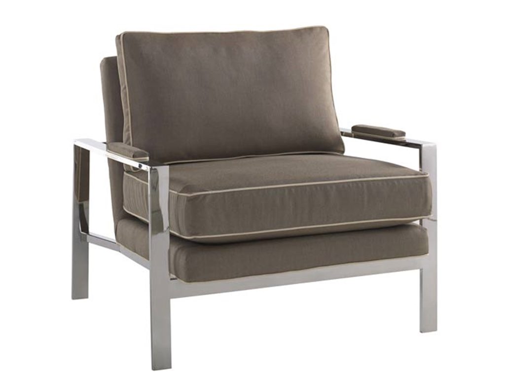 The marriage of fabric and metal in this Miles Talbott Living Room Mesa Chair JR-9440-C is perfect for any living room.