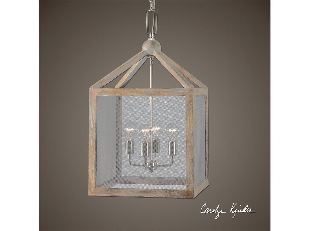 Lamps and Lighting Uttermost Nashua 4 Light Wooden Lantern Pendant 22050 will make any porch look classy.