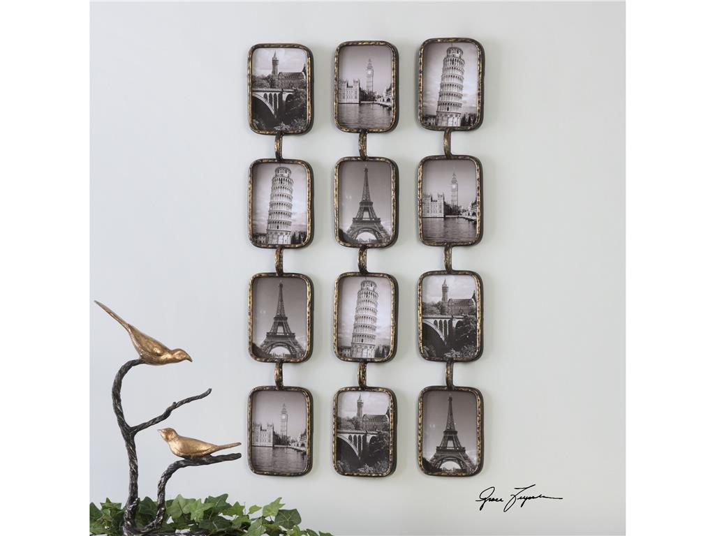 Accessories Uttermost Galvin Iron Photo Collage S3 04041 has iron construct. It can hold 12 pieces of 5x 7 photographs.