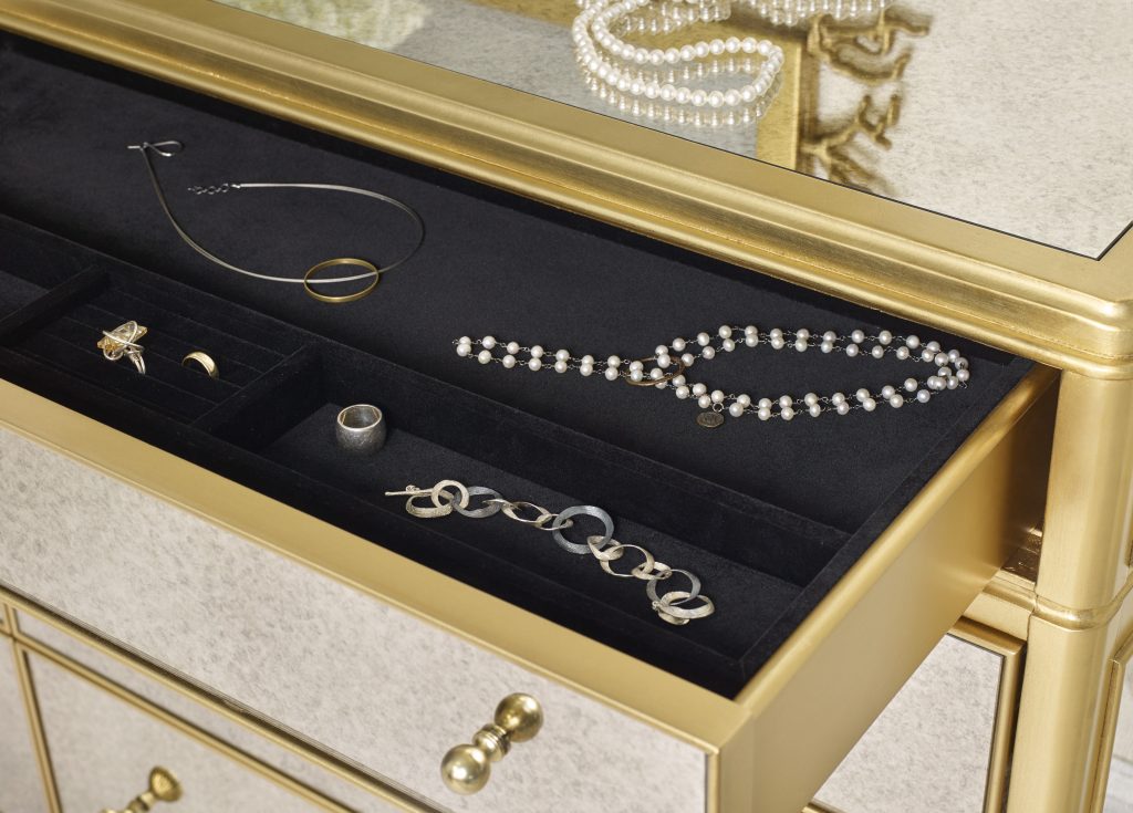 1586-90002A-GLD1 Bewitch Nine-Drawer Mirrored Dresser