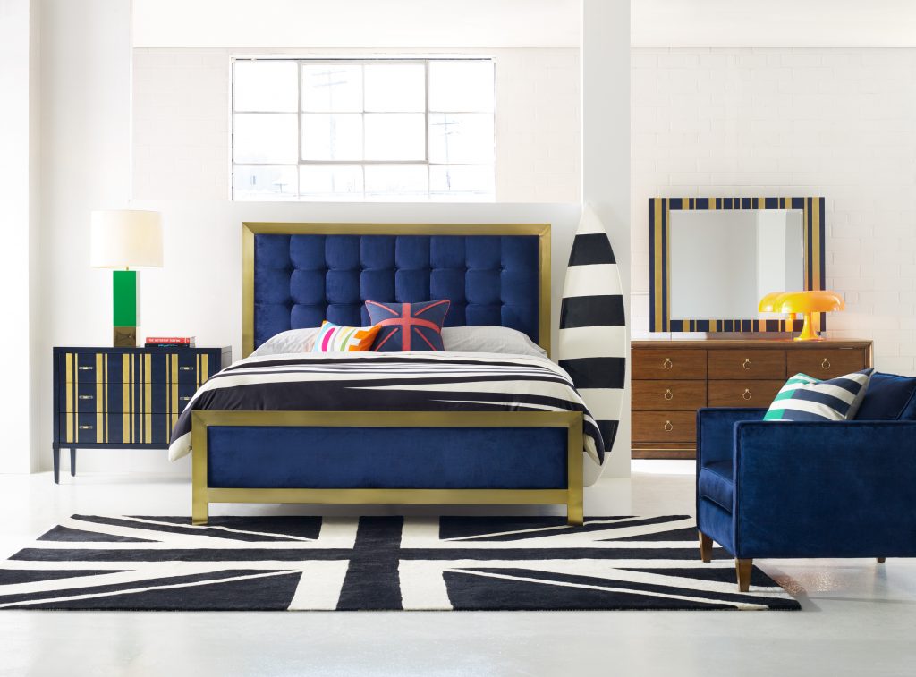 Everything about the 1586-90866A-GLD5 Balthazar King Upholstered Bed and the elements inside this room spells individuality. 