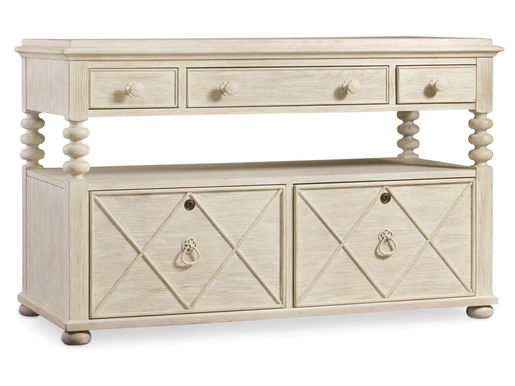 Hooker Furniture Home Office Sunset Point Utility File Cabinet can sit right in the same conference room as a long table and some chairs. 