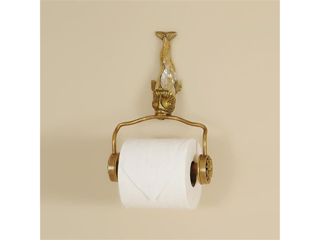 Maitland-Smith Bathroom Cast Brass Fish Tissue Holder 1254-350 makes tissue dispensing a lot more exciting.