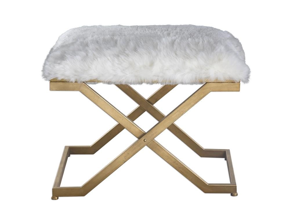 Living Room Uttermost Farran Fur Small Bench 23278