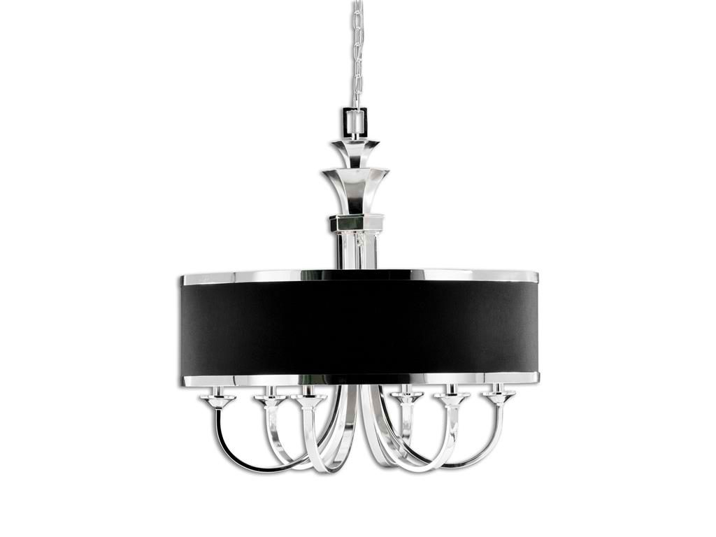 Uttermost Lamps and Lighting Tuxedo, 6-Lt Single Shade Chandelier 21130