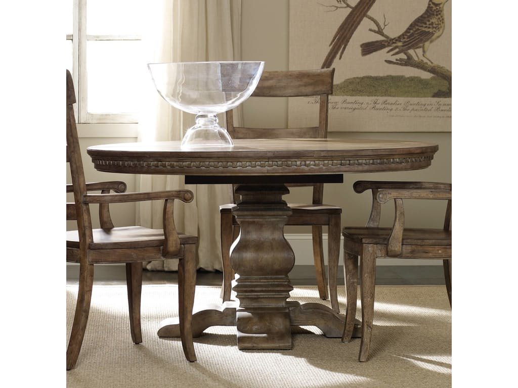 Hooker Furniture Dining Room Sorella Pedestal Dining Table with 1.20in leaf