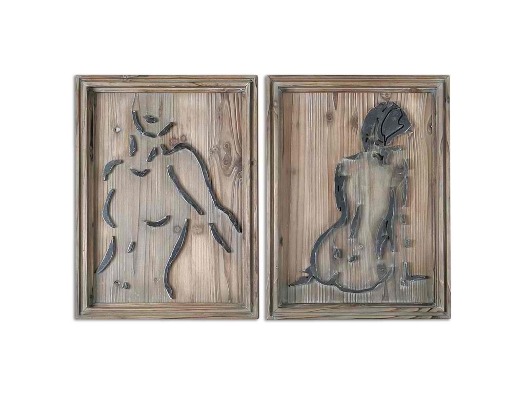 Accessories Uttermost Silhouettes Wood Wall Art S2 07690