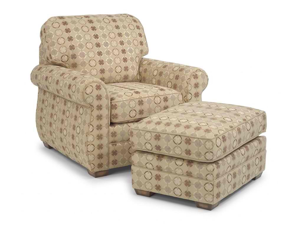 Checks are a huge part of all things retro. Featured here is the Flexsteel Living Room Fabric Ottoman Without Nailhead Trim 5643-08.