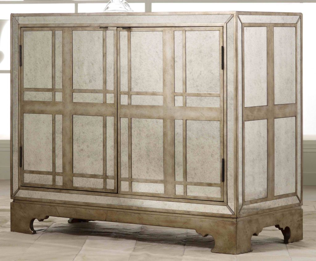 Hooker Furniture Living Room Melange Mirrored Plaid Chest 638-85054