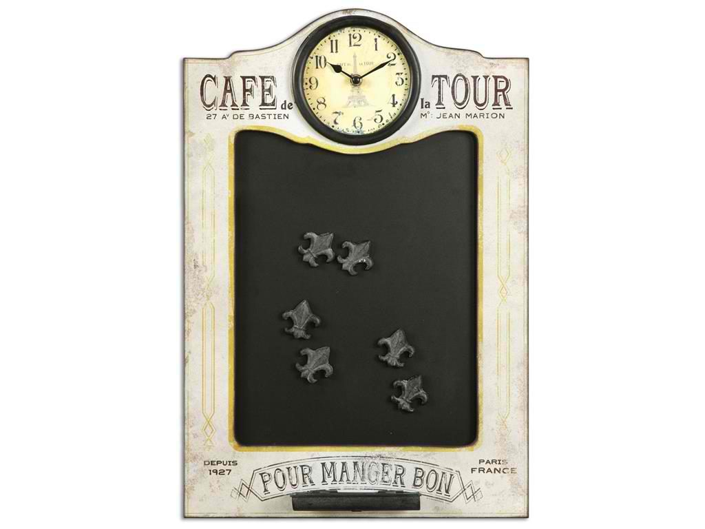 Accessories Uttermost Cafe De La Tour Chalkboard And Clock 13991