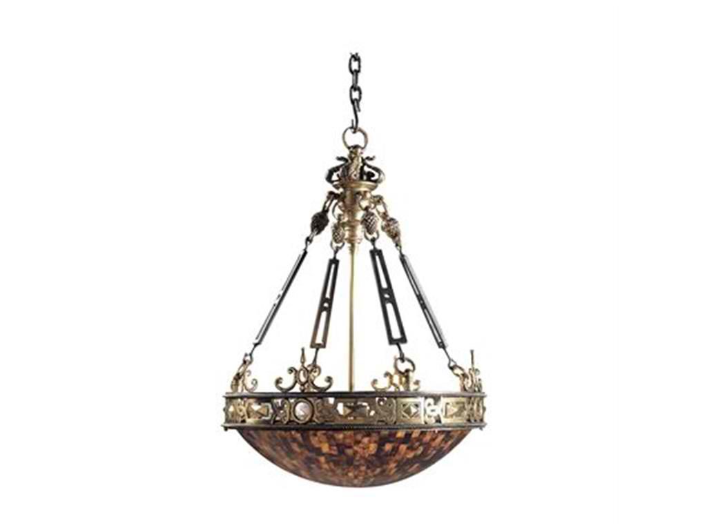 Maitland-Smith Lamps and Lighting Finely Cast Brass, Iron And Penshell Empire Chandelier 1954-010
