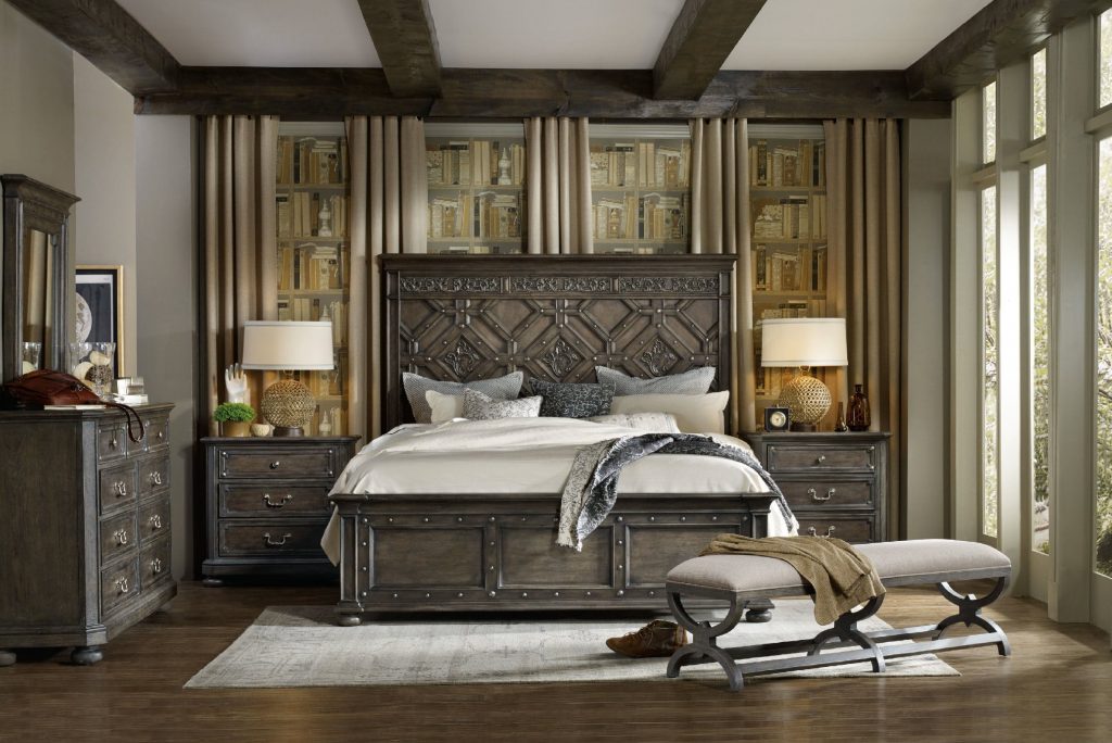 The Hooker Furniture Bedroom Vintage West California King Wood Panel Bed is the perfect focal point to your bedroom.